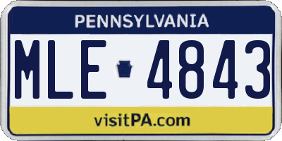 PA license plate MLE4843