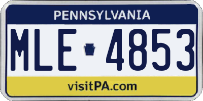 PA license plate MLE4853