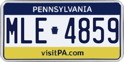 PA license plate MLE4859