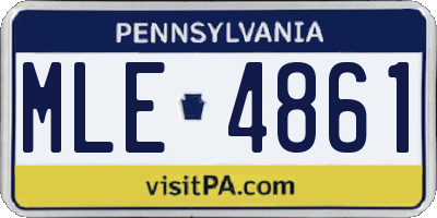 PA license plate MLE4861