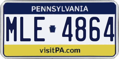 PA license plate MLE4864
