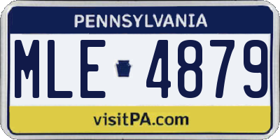 PA license plate MLE4879