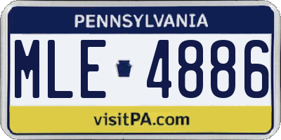 PA license plate MLE4886
