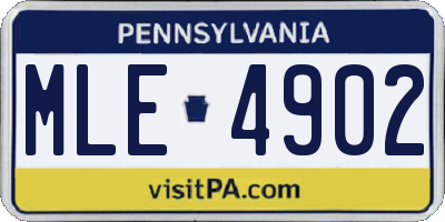 PA license plate MLE4902