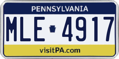 PA license plate MLE4917