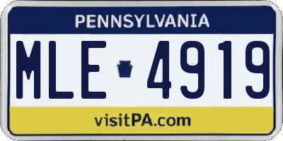 PA license plate MLE4919