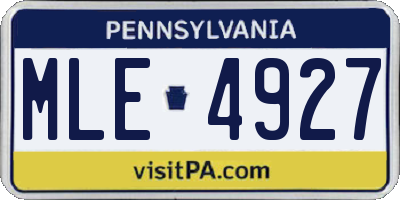 PA license plate MLE4927