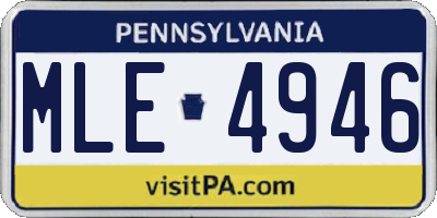 PA license plate MLE4946