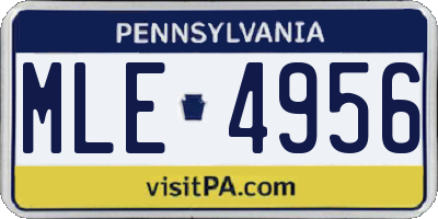 PA license plate MLE4956