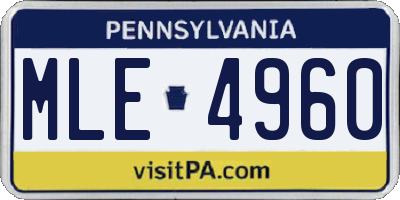 PA license plate MLE4960
