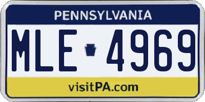 PA license plate MLE4969