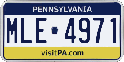 PA license plate MLE4971