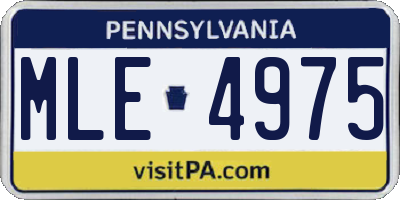 PA license plate MLE4975