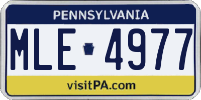 PA license plate MLE4977