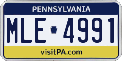 PA license plate MLE4991