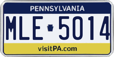 PA license plate MLE5014