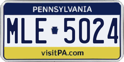 PA license plate MLE5024