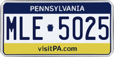 PA license plate MLE5025