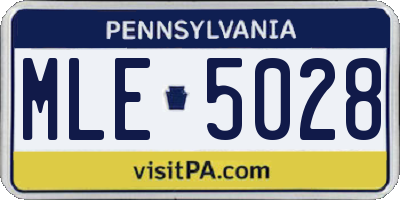 PA license plate MLE5028
