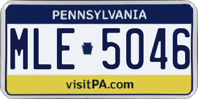PA license plate MLE5046