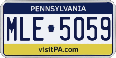 PA license plate MLE5059