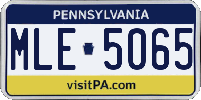 PA license plate MLE5065