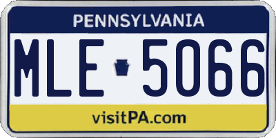 PA license plate MLE5066