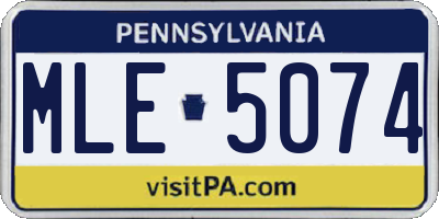 PA license plate MLE5074