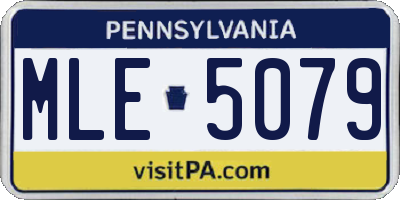 PA license plate MLE5079