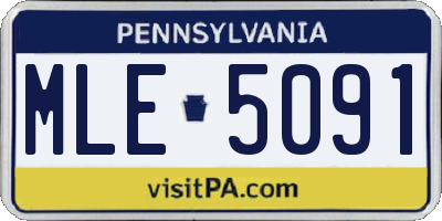 PA license plate MLE5091