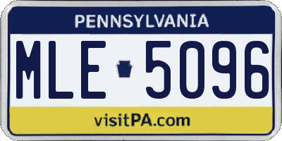 PA license plate MLE5096