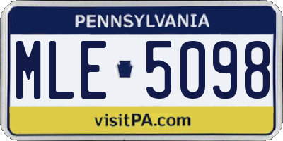PA license plate MLE5098
