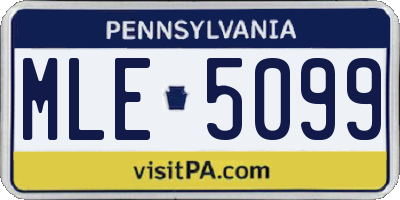 PA license plate MLE5099