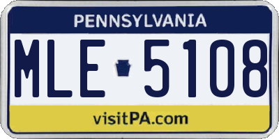 PA license plate MLE5108