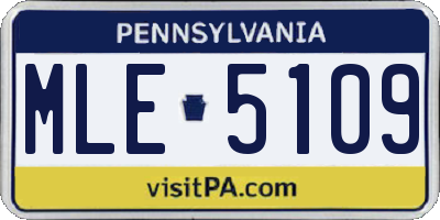 PA license plate MLE5109