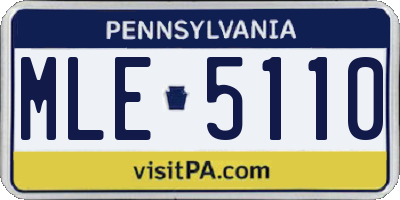 PA license plate MLE5110