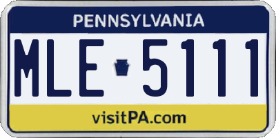 PA license plate MLE5111