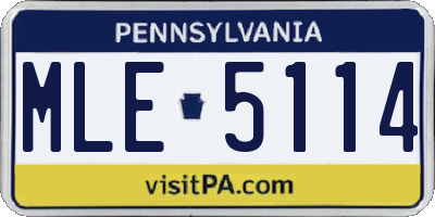 PA license plate MLE5114