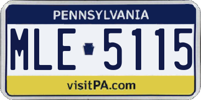 PA license plate MLE5115