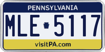 PA license plate MLE5117