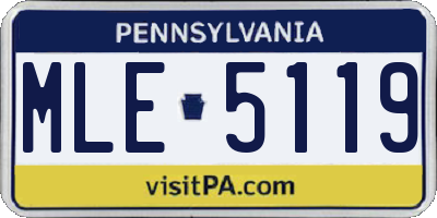 PA license plate MLE5119