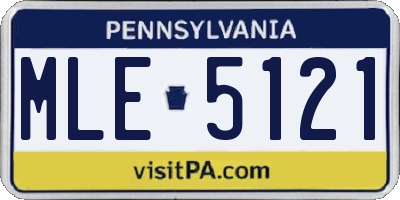 PA license plate MLE5121