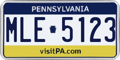 PA license plate MLE5123