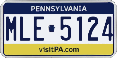 PA license plate MLE5124