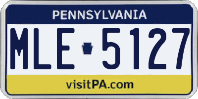 PA license plate MLE5127