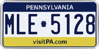 PA license plate MLE5128