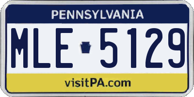 PA license plate MLE5129