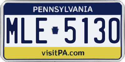 PA license plate MLE5130