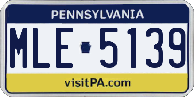 PA license plate MLE5139