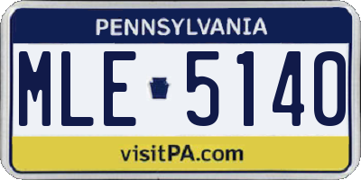 PA license plate MLE5140